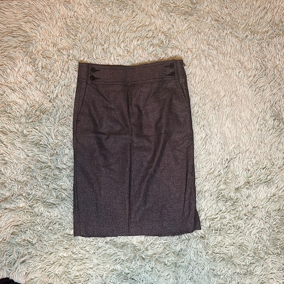 Bebe Italian Fabric Heather Grey Skirt Size 0 Buttons and Zipper with Pockets - Picture 4 of 11